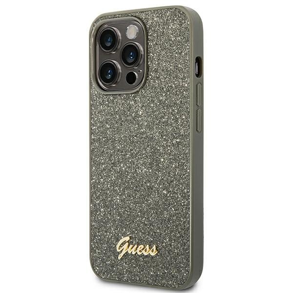 Guess GUHCP14LHGGSHN iPhone 14 Pro 6.1 &quot;green / green hard Glitter Script kaina ir informacija | Telefono dėklai | pigu.lt