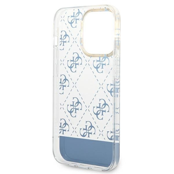 Guess GUHCP14LHG4MHB iPhone 14 Pro 6.1 &quot;blue / blue hard4G Pattern Script kaina ir informacija | Telefono dėklai | pigu.lt