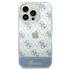 Guess GUHCP14LHG4MHB iPhone 14 Pro 6.1", синий/синий жесткий 4G Pattern Script цена и информация | Чехлы для телефонов | pigu.lt