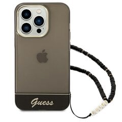 Guess GUHCP14LHGCOHK iPhone 14 Pro 6.1 "черный / черный полупрозрачный жемчужный ремешок цена и информация | Чехлы для телефонов | pigu.lt