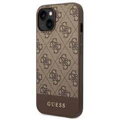 Guess GUHCP14SG4GLBR iPhone 14 6.1 &quot;brown / brown hard 4G Stripe Collection kaina ir informacija | Telefono dėklai | pigu.lt