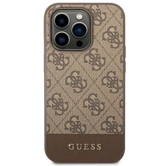 Guess GUHCP14LG4GLBR iPhone 14 Pro 6.1 &quot;brown / brown hard 4G Stripe Collection kaina ir informacija | Telefono dėklai | pigu.lt