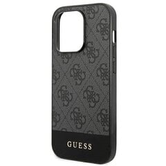 Guess GUHCP14LG4GLGR iPhone 14 Pro 6.1 &quot;gray / gray hard 4G Stripe Collection kaina ir informacija | Telefono dėklai | pigu.lt