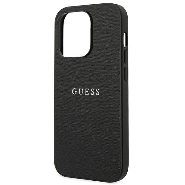 Guess GUHCP14LPSASBBK iPhone 14 Pro 6.1 &quot;black / black Saffiano Strap kaina ir informacija | Telefono dėklai | pigu.lt