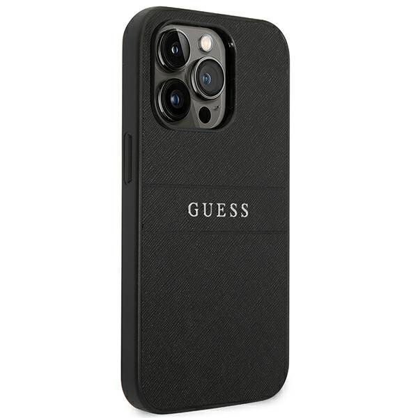 Guess GUHCP14LPSASBBK iPhone 14 Pro 6.1 &quot;black / black Saffiano Strap kaina ir informacija | Telefono dėklai | pigu.lt