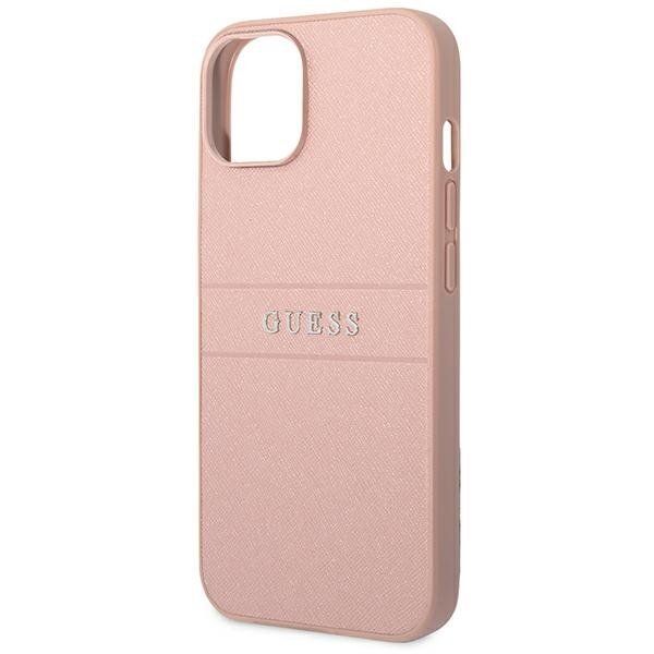 Guess GUHCP14SPSASBPI iPhone 14 6.1 &quot;pink / pink Saffiano Strap kaina ir informacija | Telefono dėklai | pigu.lt