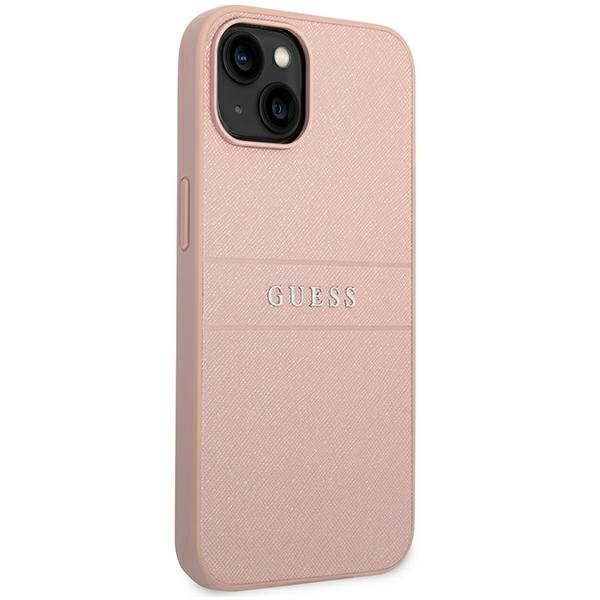 Guess GUHCP14SPSASBPI iPhone 14 6.1 &quot;pink / pink Saffiano Strap kaina ir informacija | Telefono dėklai | pigu.lt