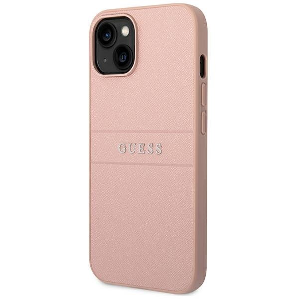 Guess GUHCP14SPSASBPI iPhone 14 6.1 &quot;pink / pink Saffiano Strap kaina ir informacija | Telefono dėklai | pigu.lt