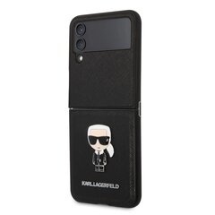 Karl Lagerfeld PU Saffiano Ikonik Case для Samsung Galaxy Z Flip 4 Black цена и информация | Чехлы для телефонов | pigu.lt