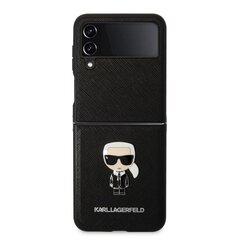 Karl Lagerfeld PU Saffiano Ikonik Case для Samsung Galaxy Z Flip 4 Black цена и информация | Чехлы для телефонов | pigu.lt