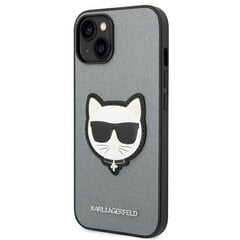 Karl Lagerfeld KLHCP14SSAPCHG iPhone 14 Saffiano Choupette Head Patch Silver kaina ir informacija | Telefono dėklai | pigu.lt