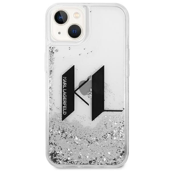 Karl Lagerfeld KLHCP14SLBKLCS skirtas iPhone 14, sidabrinis цена и информация | Telefono dėklai | pigu.lt