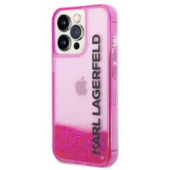 Karl Lagerfeld KLHCP14LLCKVF iPhone 14 Pro Liquid Glitter Elong Pink цена и информация | Чехлы для телефонов | pigu.lt