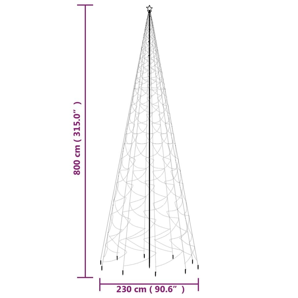 LED Kalėdų eglutė su kuoliuku, 3000LED, 800cm kaina ir informacija | Eglutės, vainikai, stovai | pigu.lt