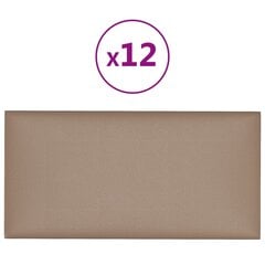 Sienų plokštės, 12vnt., kapučino, 30x15cm, dirbtinė oda, 0,54m² kaina ir informacija | Lubų, sienų dekoro elementai | pigu.lt