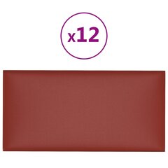 Sienų plokštės, 12vnt., vyno, 30x15cm, dirbtinė oda, 0,54m² kaina ir informacija | Lubų, sienų dekoro elementai | pigu.lt