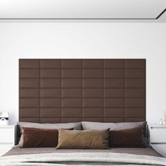Sienų plokštės, 12vnt., rudos, 30x15cm, dirbtinė oda, 0,54m² kaina ir informacija | Lubų, sienų dekoro elementai | pigu.lt