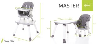 Kėdutė 4Baby Master 6in1, pilka kaina ir informacija | Maitinimo kėdutės | pigu.lt