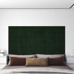 Sienų plokštės, 12vnt., žalios, 30x15cm, aksomas, 0,54m² kaina ir informacija | Lubų, sienų dekoro elementai | pigu.lt