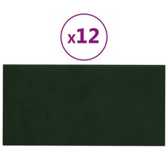 Sienų plokštės, 12vnt., žalios, 30x15cm, aksomas, 0,54m² kaina ir informacija | Lubų, sienų dekoro elementai | pigu.lt