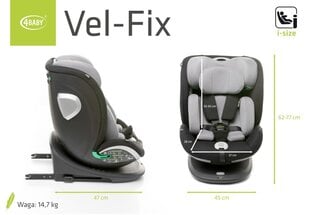 Automobilinė kėdutė 4Baby Vel-Fix, 0-36 kg, grey kaina ir informacija | Autokėdutės | pigu.lt