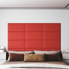 Sienų plokštės, 12vnt., raudonos, 60x30cm, dirbtinė oda, 2,16m² kaina ir informacija | Lubų, sienų dekoro elementai | pigu.lt