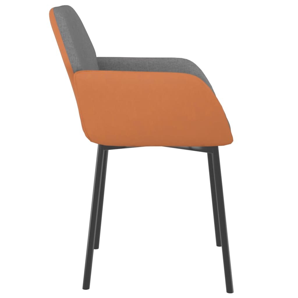 Valgomojo kėdės, 2vnt., šviesiai pilkos, audinys/dirbtinė oda kaina ir informacija | Virtuvės ir valgomojo kėdės | pigu.lt