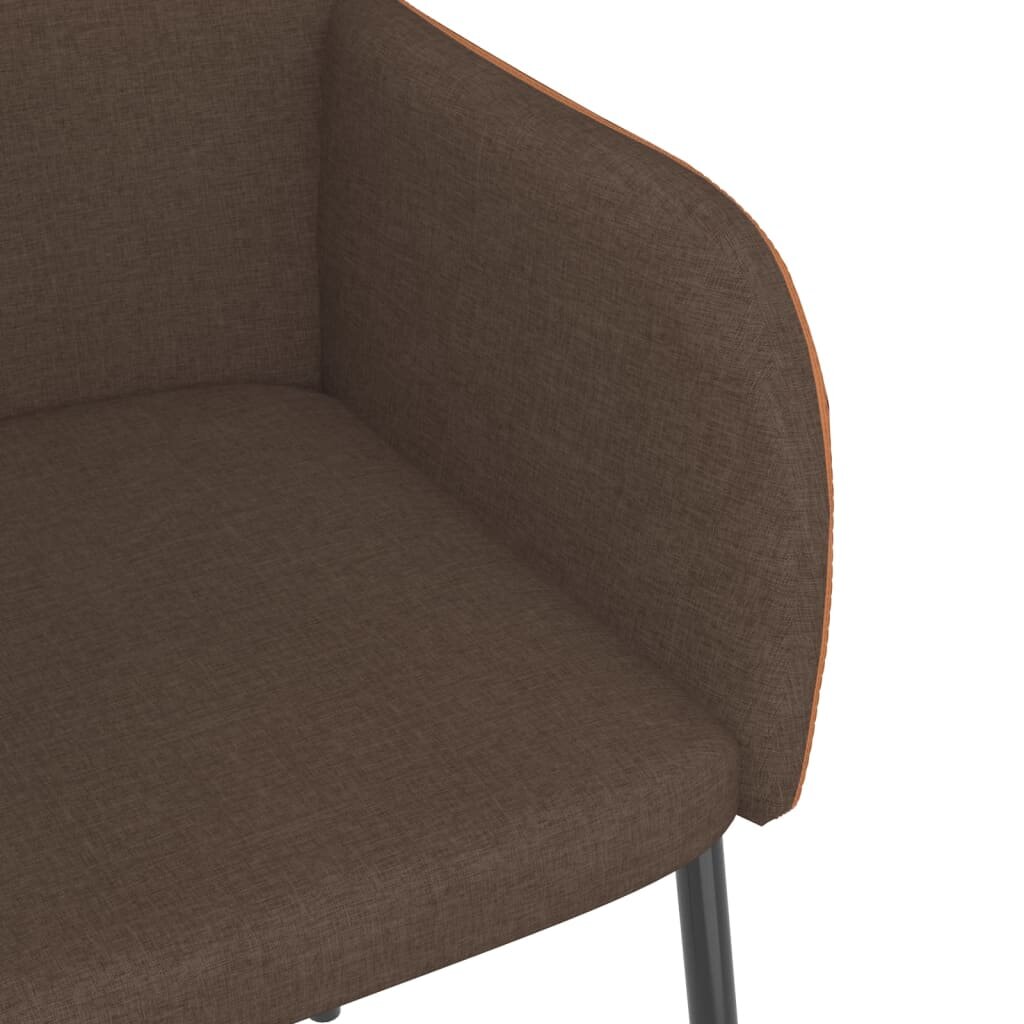 Valgomojo kėdės, 2vnt., rudos spalvos, audinys ir dirbtinė oda цена и информация | Virtuvės ir valgomojo kėdės | pigu.lt
