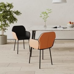 Valgomojo kėdės, 2vnt., juodos spalvos, audinys ir dirbtinė oda kaina ir informacija | Virtuvės ir valgomojo kėdės | pigu.lt