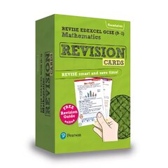 Pearson REVISE Edexcel GCSE (9-1) Maths Foundation Revision Cards: for home learning, 2022 and 2023 assessments and exams цена и информация | Книги для подростков  | pigu.lt