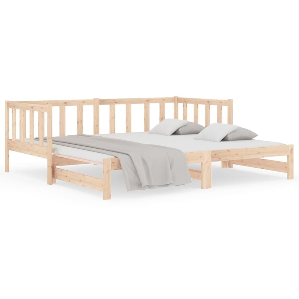 Ištraukiama lova, 2x(90x190)cm, pušies medienos masyvas kaina | pigu.lt