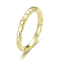 Позолоченное серебряное кольцо с сердечками Beneto AGG344-GOLD цена и информация | Кольца | pigu.lt
