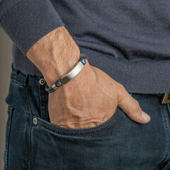 Модный темно-синий кожаный браслет Lotus Style  цена и информация | Мужские украшения | pigu.lt