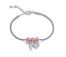 Viceroy Красивый серебряный двухцветный браслет с подвесками VMMB2053-19 цена и информация | Женские браслеты | pigu.lt