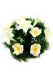 Vėlinių vainikas iš dirbtinių lelijų ir azalijų gėlių kaina ir informacija | Dirbtinės gėlės | pigu.lt