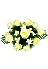 Vėlinių vainikas iš dirbtinių rožių ir baltų gėlių цена и информация | Искусственные цветы | pigu.lt