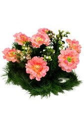 Vėlinių vainikas iš dirbtinių rožinių azalijų gėlių kaina ir informacija | Dirbtinės gėlės | pigu.lt