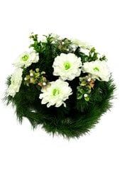 Vėlinių vainikas iš dirbtinių baltų azalijų gėlių kaina ir informacija | Dirbtinės gėlės | pigu.lt