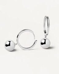 Роскошные серебряные серьги-кольца Pdpaola Super Future Silver AR02-518-U цена и информация | Серьги | pigu.lt