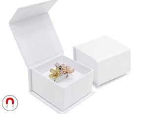 JK Box Balta dovanų dėžutė žiedui arba auskarams VG-3 / AW kaina ir informacija | Dovanų pakavimo priemonės | pigu.lt