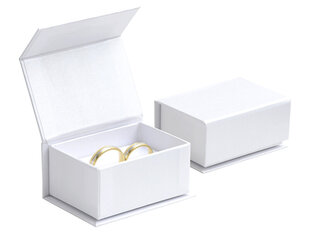JK Box Balta dovanų dėžutė vestuviniams žiedams VG-7 / AW kaina ir informacija | Dovanų pakavimo priemonės | pigu.lt