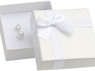 JK Box Balta dovanų dėžutė papuošalų rinkiniui su kaspinu AT-5 / A1 kaina ir informacija | Dovanų pakavimo priemonės | pigu.lt