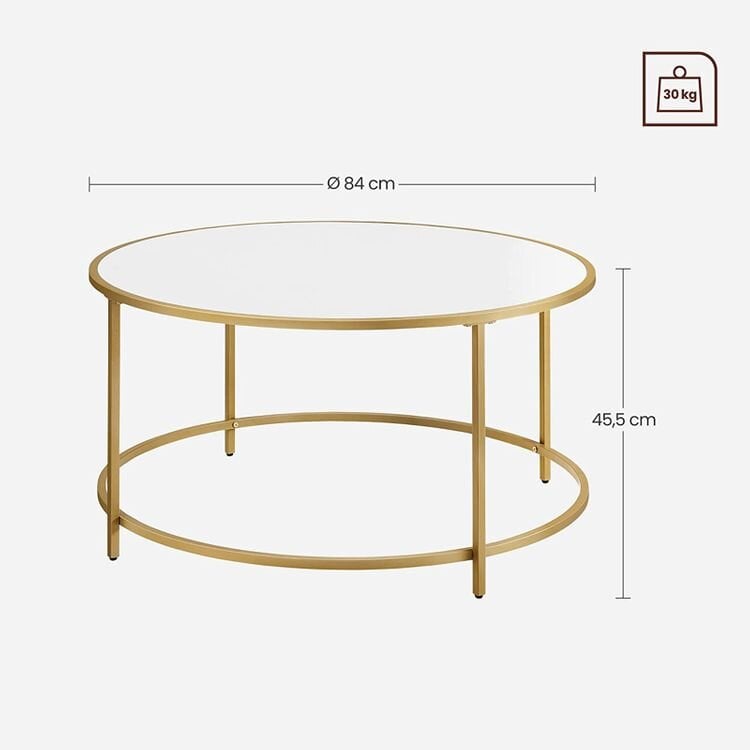 Apvalus kavos staliukas su metaliniu rėmu VASAGLE LCT091A10 kaina ir informacija | Kavos staliukai | pigu.lt