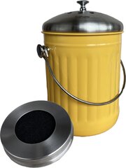 Bio atliekų surinkimo konteineris su aktyvintos anglies filtru Bioproffa bio atliekų perdirbimui ir kompostavimui, geltonos spalvos, 5 l, plienas kaina ir informacija | Komposto dėžės, lauko konteineriai | pigu.lt