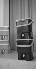 Virtuvinis komposteris Bokashi, dviguba pakuotė, Skaza Organko, 16 L, pilkai žalios spalvos, 1kg Bokashi granulių kaina ir informacija | Komposto dėžės, lauko konteineriai | pigu.lt