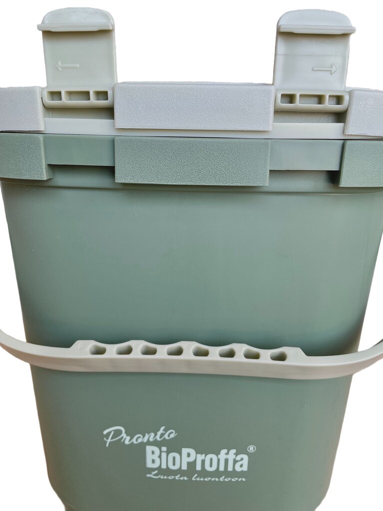 Virtuvinis komposteris Bokashi, Bioproffa Pronto 15 L, šviesiai žalios spalvos, 1kg Bokashi granulių kaina ir informacija | Komposto dėžės, lauko konteineriai | pigu.lt