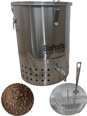 Virtuvinis komposteris Bokashi, Bioproffa Fontana 30 L, nerūdijantis plienas, 1kg Bokashi granulių kaina ir informacija | Komposto dėžės, lauko konteineriai | pigu.lt