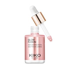 Жидкий хайлайтер для лица с металлическим финишем Kiko Milano Glow Fusion Highlighting Drops, 10ml, 01 Platinum Rose цена и информация | Бронзеры (бронзаторы), румяна | pigu.lt