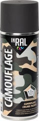 INRAL Camouflage RAL9021, Deguto juoda, matinė, 400ml lauko dažai цена и информация | Краска | pigu.lt