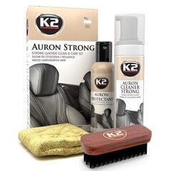 K2 AURON STRONG set (Auron Strong Cleaner+ Auron Protectant+ Auron Brush + микрофибра) - сильный набор для чистки и ухода за кожей цена и информация | Автохимия | pigu.lt